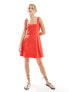 ASOS DESIGN seamed mini tennis sundress in red Красный, 36 - фото #5