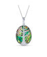 ფოტო #1 პროდუქტის Rainbow Abalone Shell Large Oval Wishing Tree Family Tree Of Life Pendant Necklace Western Jewelry For Women .925 Sterling Silver