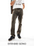 Фото #1 товара ASOS DESIGN straight leg jeans with carpenter detailing off brown wash