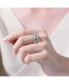 ფოტო #3 პროდუქტის Sterling Silver Rhodium Plated Emerald Cubic Zirconia Band Ring