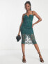 Фото #7 товара Love Triangle lace midi dress in dark forest green