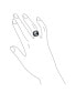 Cool Black White Round Bezel Female Lolita Skelton Cameo Ring For Women Biker Jewelry Punk Rock .925 Sterling Silver