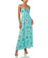 Фото #1 товара Women's Tie Neck Halter Floral-Print Maxi Dress