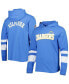 ფოტო #1 პროდუქტის Men's Powder Blue, White Los Angeles Chargers Alex Long Sleeve Hoodie T-shirt