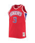 Men's Allen Iverson Red Philadelphia 76ers Big and Tall Hardwood Classics Swingman Player Jersey Красный, 5XT - фото #3