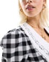 Reclaimed Vintage western shirt with collar in black and white gingham Vichy-Karo, 38 - фото #3