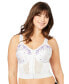 Фото #1 товара Plus Size Embroidered Front-Close Longline Posture Bra