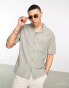 Bershka rustic relaxed shirt in sage Salbei, XL - фото #2