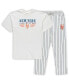 Фото #1 товара Men's White, Royal New York Mets Big and Tall Pinstripe Sleep Set