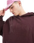 Фото #4 товара COLLUSION Unisex washed skater hoodie in burgundy