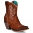 Фото #3 товара Corral Boots Ld Embroidery Ankle J Toe Cowboy Booties Womens Brown Casual Boots