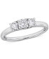 ფოტო #5 პროდუქტის Diamond Three Stone Engagement Ring (1/2 ct. t.w.) in 14k White Gold