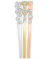 Фото #4 товара Кольцо Macy's Diamond 3-Pc. Set Stacking Bands in Tricolor Gold