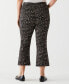 ფოტო #2 პროდუქტის Plus Size Printed Crop Bootcut Pant with Belt