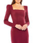 ფოტო #5 პროდუქტის Women's Ieena Solid Square Puff Long Sleeve Fitted Midi Dress