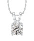 Фото #1 товара GIA Certified Diamond Solitaire 18" Pendant Necklace (1 1/2 ct. t.w.) in 14K White Gold