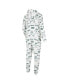 Men's White New York Jets Allover Print Docket Union Full-Zip Hooded Pajama Suit