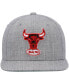 ფოტო #3 პროდუქტის Men's Heathered Gray Chicago Bulls Hardwood Classics Team 2.0 Snapback Hat