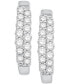 ფოტო #2 პროდუქტის Diamond Two-Row Hoop Earrings in 14k White Gold (1/2 ct. t.w.)