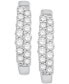 Фото #2 товара Diamond Two-Row Hoop Earrings in 14k White Gold (1/2 ct. t.w.)