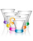 Фото #1 товара Hue Colored Stemless Martini Glasses, Set of 6