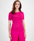 ფოტო #1 პროდუქტის Women's Short-Sleeve Ribbed Top