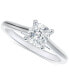 ფოტო #1 პროდუქტის Diamond Cushion-Cut Cathedral Solitaire Engagement Ring (1/2 ct. t.w.) in 14k White Gold