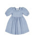 Toddler Girls Quilted Puff Sleeve Dress Dusty blue quilted, 3T - фото #1