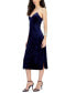 Фото #3 товара Women's Embellished-Strap Velvet Midi Dress
