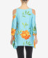 Фото #2 товара Women's Floral Printed Cold Shoulder Tunic Top