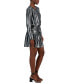 Фото #3 товара Women's Metallic Lamé Blouson Mini Dress, Created for Macy's