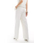 Pretty Lavish linen blend smart trouser co-ord in cream pinstripe