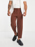 ASOS DESIGN oversized tapered smart trouser in chocolate brown