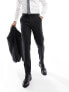 Фото #2 товара ASOS DESIGN slim suit trouser in wool mix texture in black