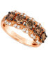 ფოტო #1 პროდუქტის Chocolate Diamond & Nude Diamond Three Row Ring (1-1/2 ct. t.w.) in 14k Rose Gold