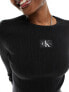 Фото #3 товара Calvin Klein Jeans ribbed easy sweater in black