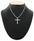 Фото #2 товара Macy's diamond Cross Pendant Necklace in 14k White Gold (1/10 ct. t.w.)