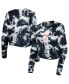 ფოტო #2 პროდუქტის Women's Black Chicago Bulls Tie Dye Cropped Long Sleeve T-shirt