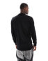 Brave Soul long sleeve knitted polo in black