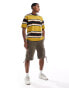 Levi's Skateboarding pique stripe boxy fit t-shirt in multi yellow Желтый, XS - 81 CM - 86 CM - фото #4