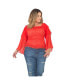 Plus Size Tiered Sleeves Smocked Waist Blouse