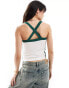 Фото #4 товара ASOS DESIGN crossback contrast green halter