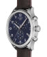 ფოტო #7 პროდუქტის Men's Swiss Chronograph Chrono XL Classic T-Sport Brown Leather Strap Watch 45mm