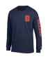 Фото #3 товара Men's Navy Syracuse Orange Team Stack Long Sleeve T-shirt