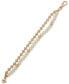ფოტო #1 პროდუქტის Gold-Tone Bead & Imitation Pearl Double-Row Flex Bracelet