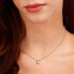 Фото #4 товара Silver necklace with blue zircon Silver LPS10AWV11