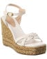 Фото #1 товара Stuart Weitzman Braida Max Leather Wedge Espadrille Women's White 10