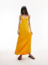 Фото #1 товара Topshop wide rib chuck on jersey maxi dress in saffron