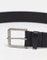 Фото #13 товара ASOS DESIGN smart leather belt with gold buckle in black