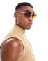 Фото #1 товара ASOS DESIGN rimless retro sunglasses with amber gradient lens in gold